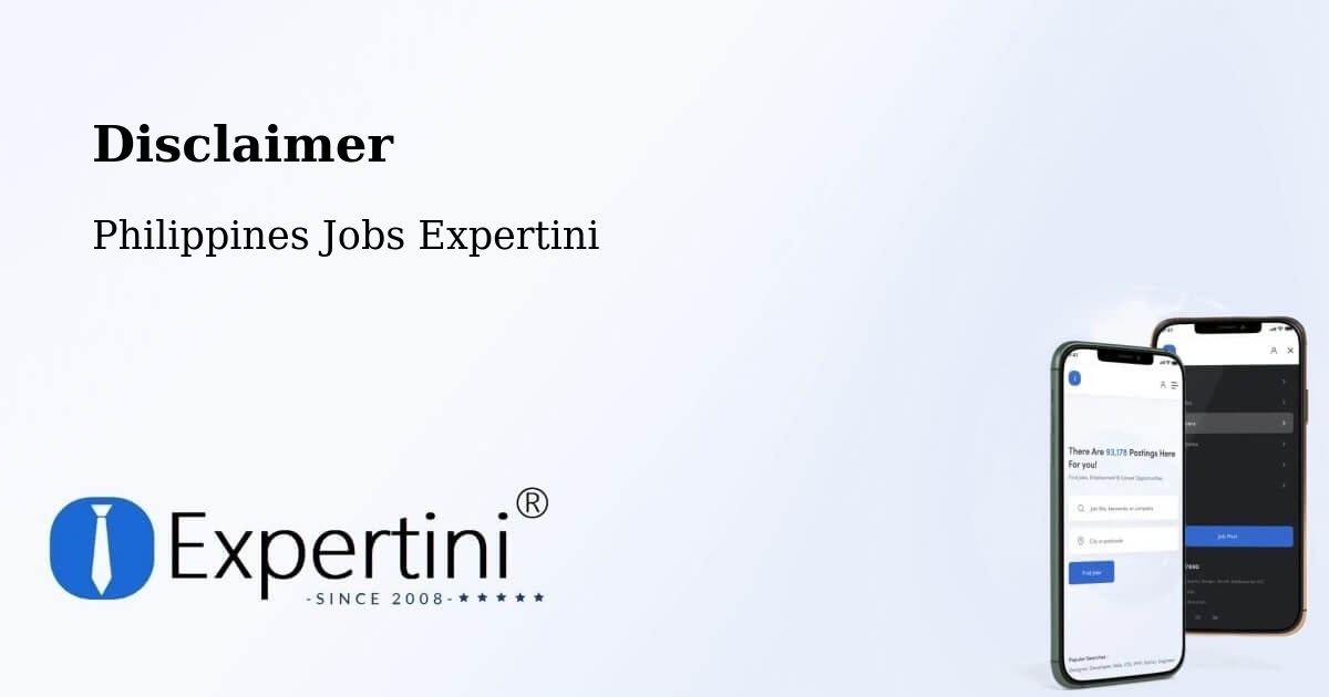 Disclaimer – Malabor - Philippines Jobs Expertini